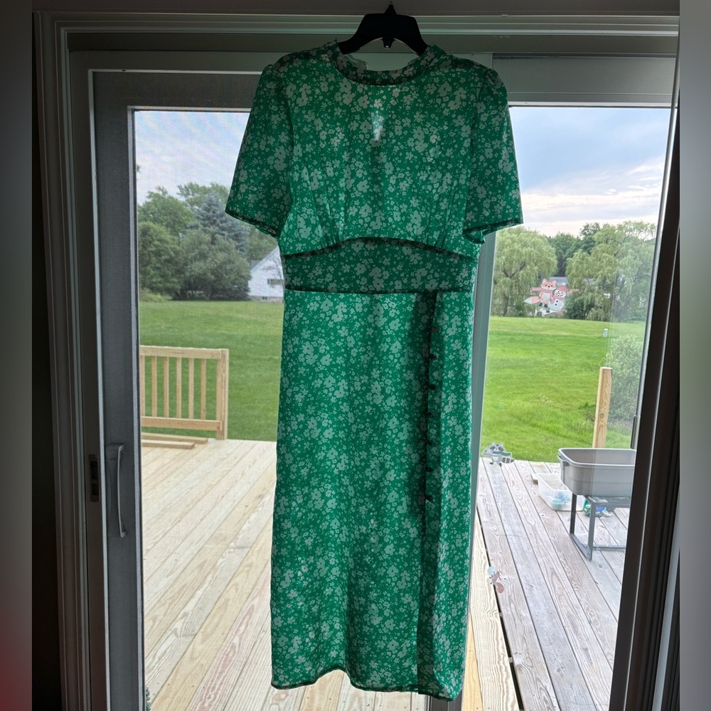 ASOS Green Floral Midi Dress
